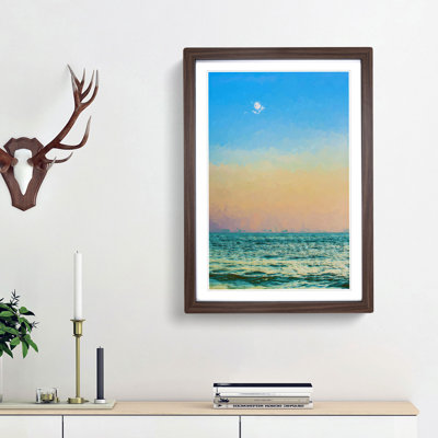 Moon over the Ocean in Abstract - Picture Frame Graphic Art Print