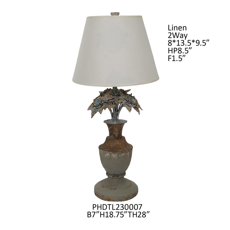 Metal Table Lamp With Linen Shade