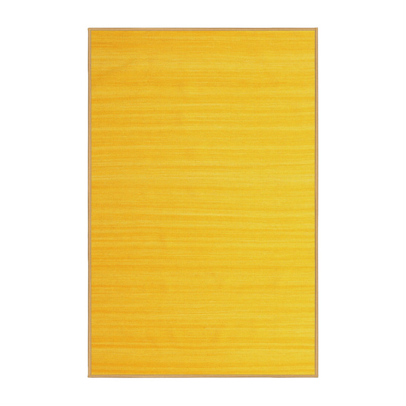 Tapis de zone jaune contemporaine, Rectangle 8 pi x 10 pi