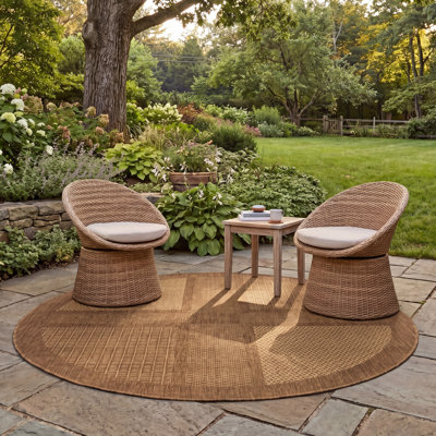 Tapis d'intérieur / extérieur à motif géométrique Dirks Performance