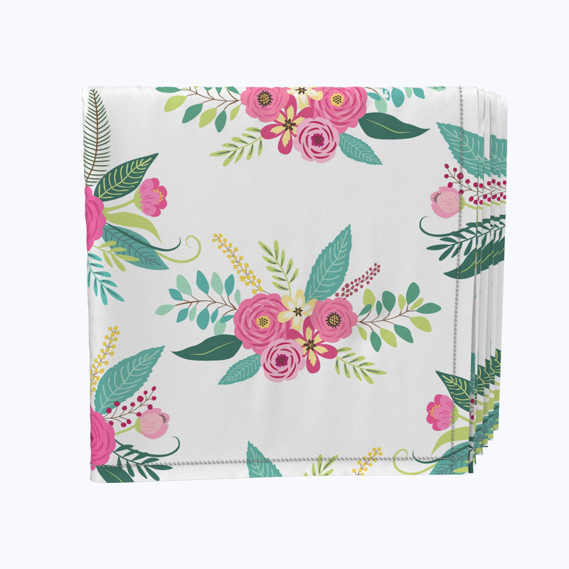 Polyester Floral Square Napkin