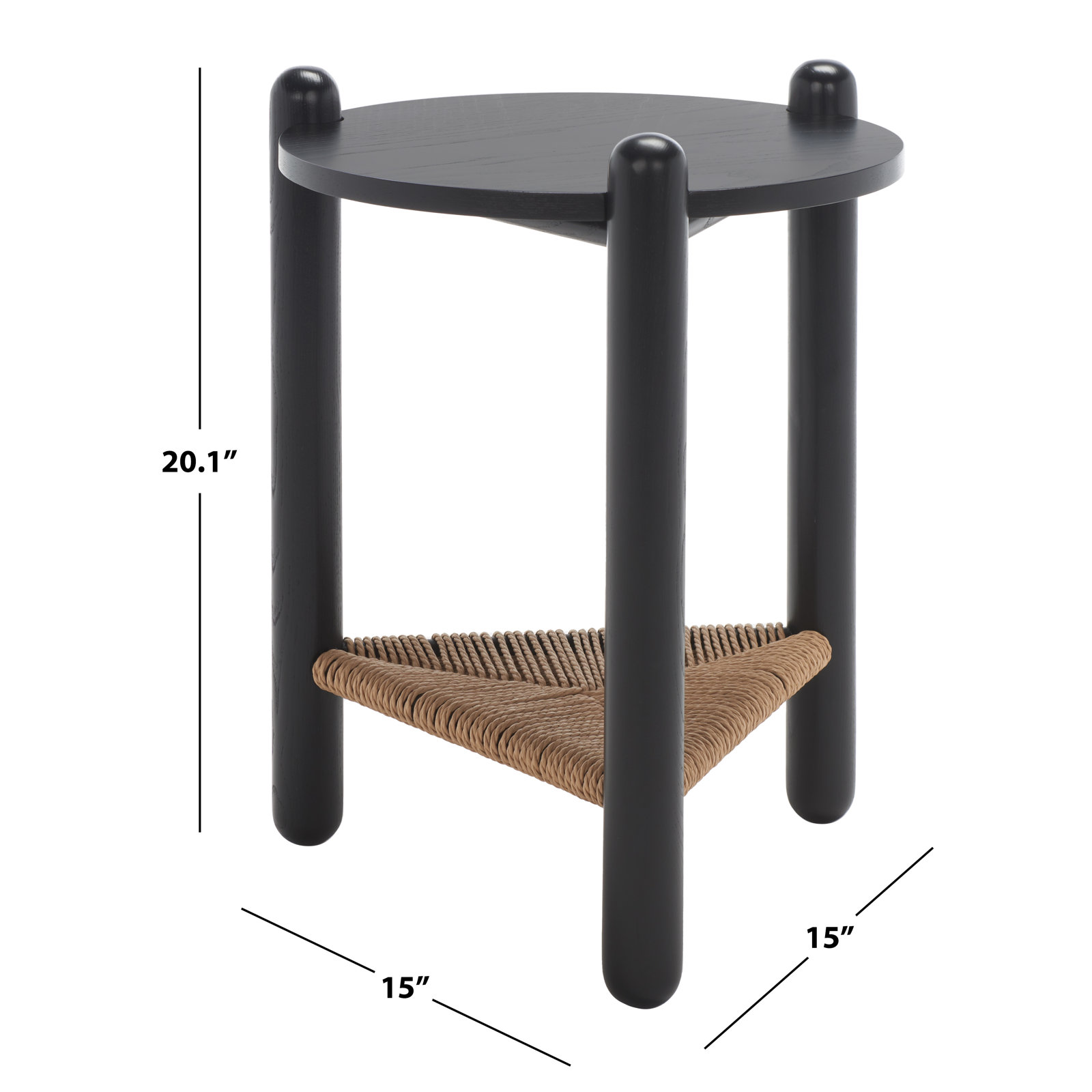 Trish End Table, Black, Black
