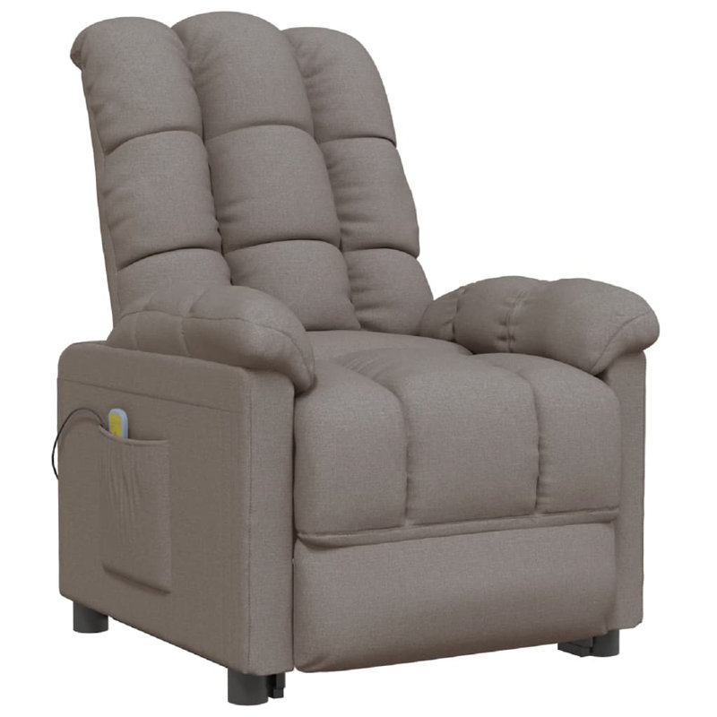 Fauteuil de massage en tissu taupe VidaXL, Tissu taupe