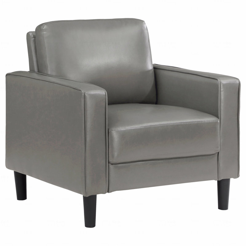 Fauteuil d'appoint gris avec accoudoirs rembourrés, Gris