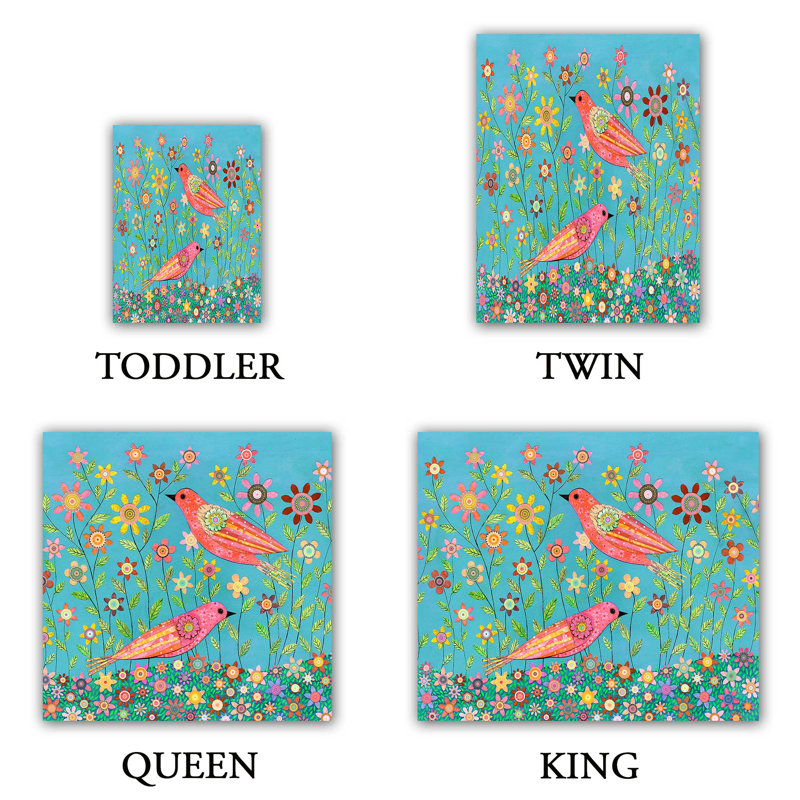  Housse de couette Sascalia Bohemian Birds, Housse de couette simple + 1 taie décorative stan
