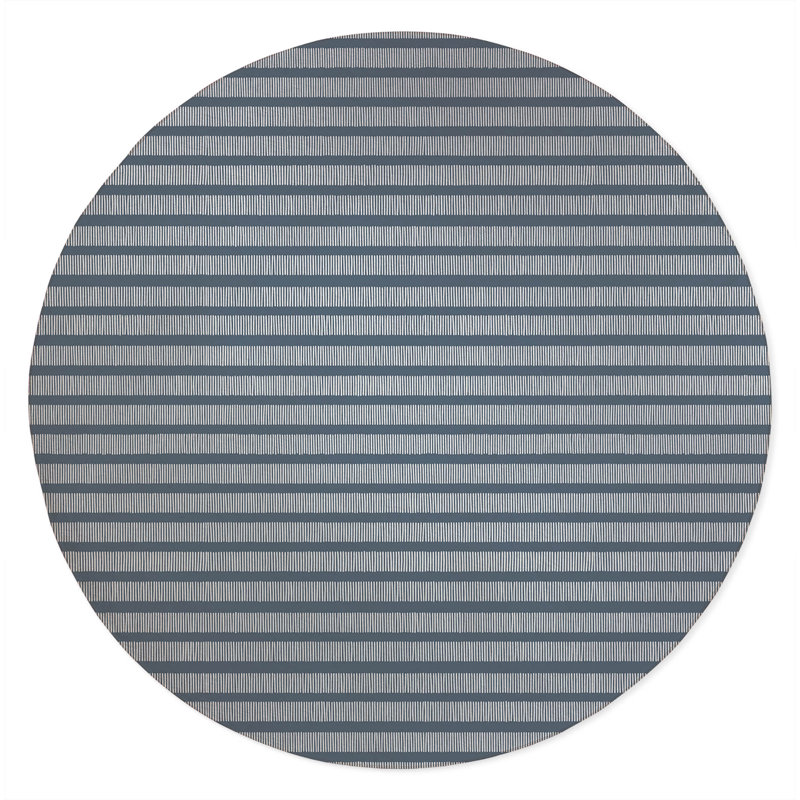 Comb Row Non-Slip Outdoor Rug, Round 5'
