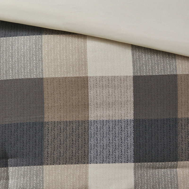 Ensemble d'édredon à chevrons 7 pièces pour très grand lit, Édredon de très grande taille et 6 pièces suppl, Multi-couleur