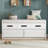 Rustic Storage Bench with 2 Drawers, Hidden Storage Space-213822712