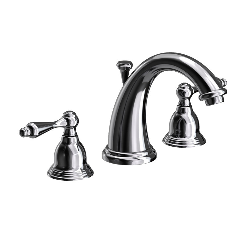 Seaport Widespread Bathroom Faucet with Drain Assembly, Midnight Chrome