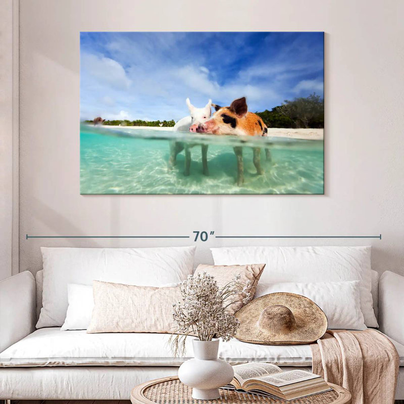 Brampt Pigs Bahamas Life, H 32 po x l 48 po