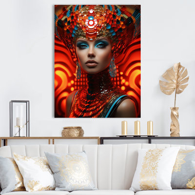 Portrait futuriste d'une femme magnifique sur toile