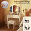 Ensemble de coiffeuse avec miroir à trois volets et lumières DEL-274126376