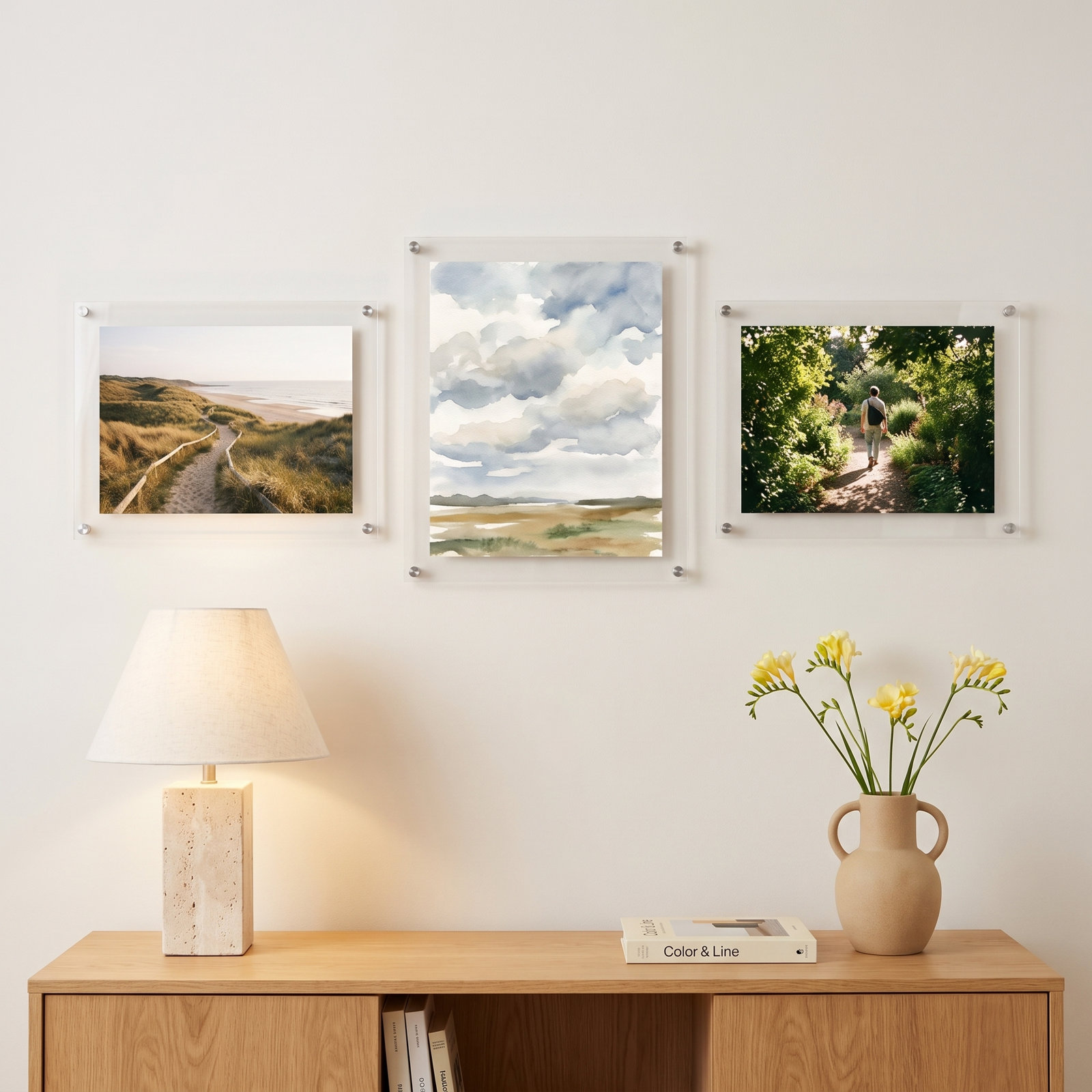3-Piece Double Panel Frame Set, Silver