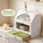 Extra Large Bamboo Bread Box For Kitchen Countertop With Double Layer Storage And Pull-Out Drawer, Transparent Door Bread Bin Organizer