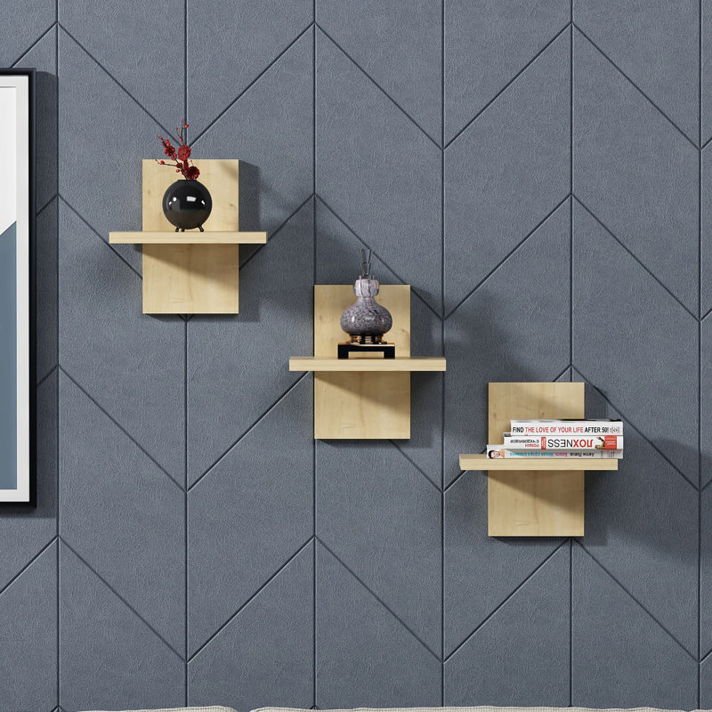 Concezio 3 Piece Floating Shelf, Oak