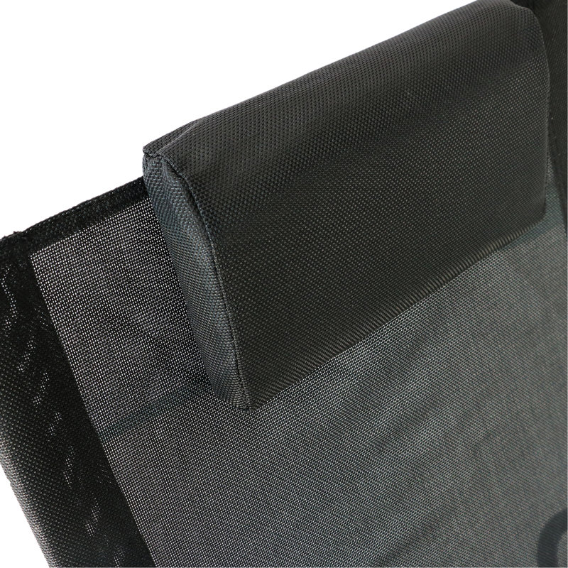Porch Sunbathing Chair - Rocking Lounger. Black With Comfort Pillow & Airy Mesh. Stable Design. 40.54"X24.5"X34.5". Up To 265 Lbs Capacity Outdoor Sun Beach Breathable Fabric. Rocking. 40.54"L X