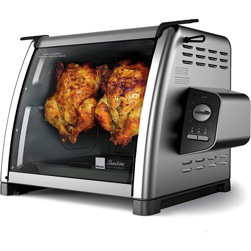 Stainless Steel Countertop Rotisserie Oven with 3 Cooking Functions