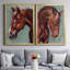 Peinture par numéro cheval I, toile encadrée de qualité supérieure - prête à être accrochée-519341918-519341920