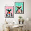 «Cool Lemur», ensemble de 2 encadrements amusants de singe avec crème glacée et lunettes de soleil pour décor de chambre d'enfant ou de café moderne-119347294-119347292