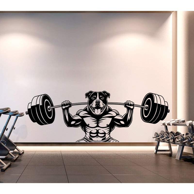 Adhésif mural pour chien, salle de gym, 35'' H x 13'' W, Baby Pink