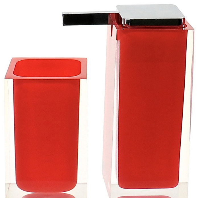 Currahee Bathroom Accessory Set, Red