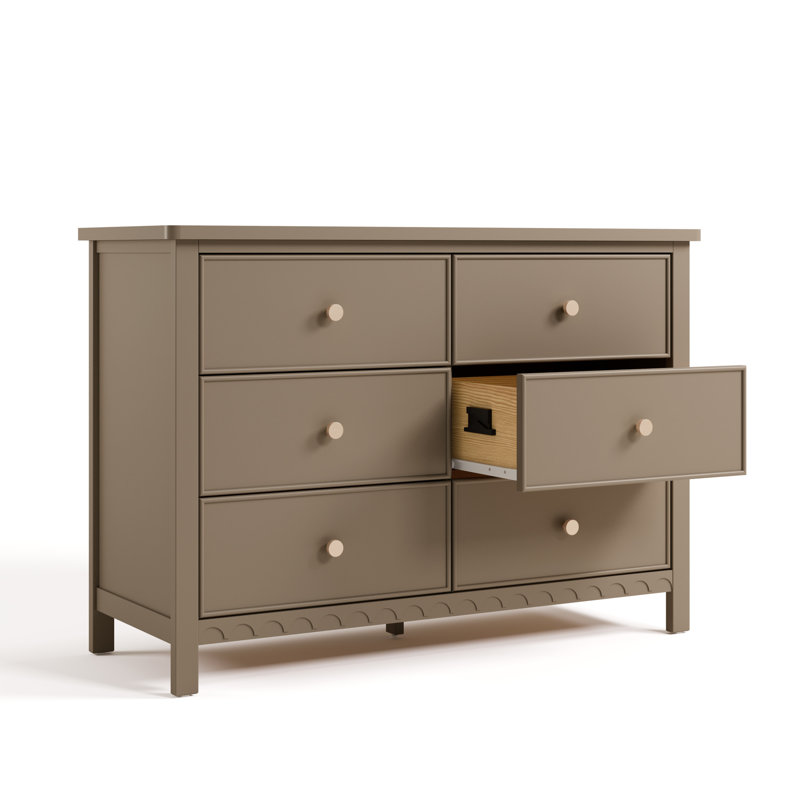 Commode Sasha à 6 tiroirs, Grey