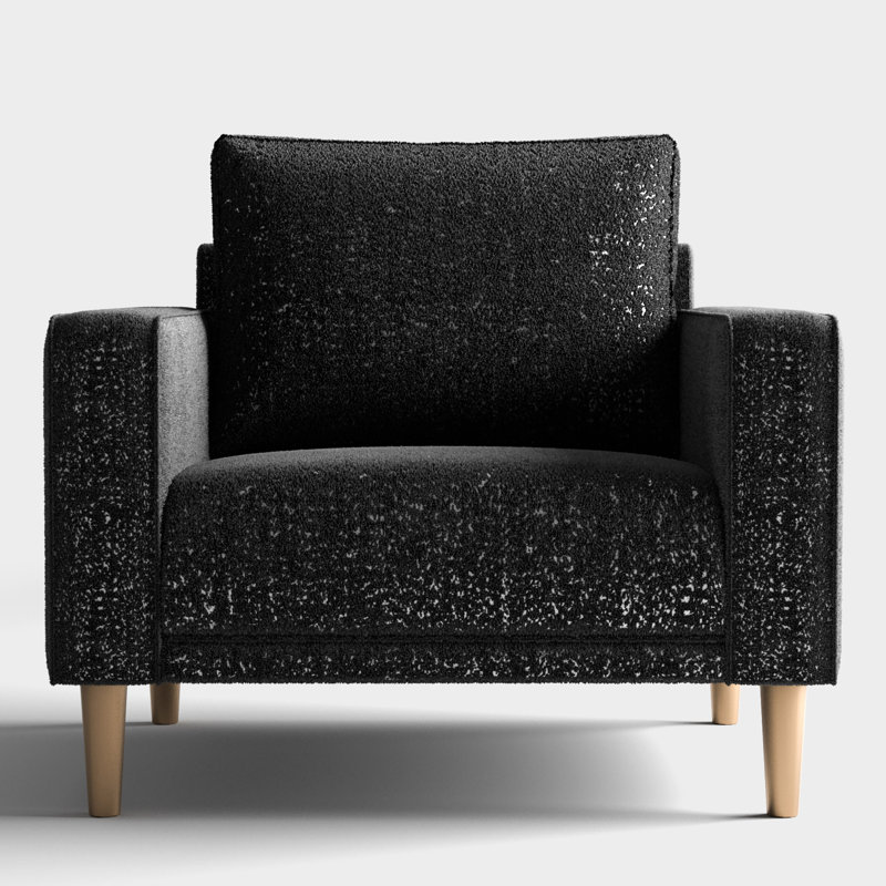 Fauteuil Celal, 100 % polyester noir
