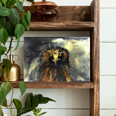 Fierce Eagle Stare Contemporary Bird Wall Art Print 1 Piece Wrapped Canvas Wall Art