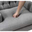 Chaise d'appoint à boutons avec siège en tissu gris et coussins en mousse-2137725765