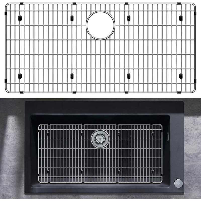 Sink Protectors for Kitchen Sink, Stainless Steel Protective Grid 27 1/2 x 13 1/2, Sink Rack for Bottom of Sink