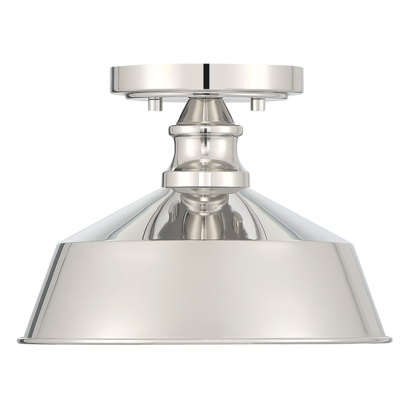 Jeb Single Light Semi Flush Mount, Polished Nickel
