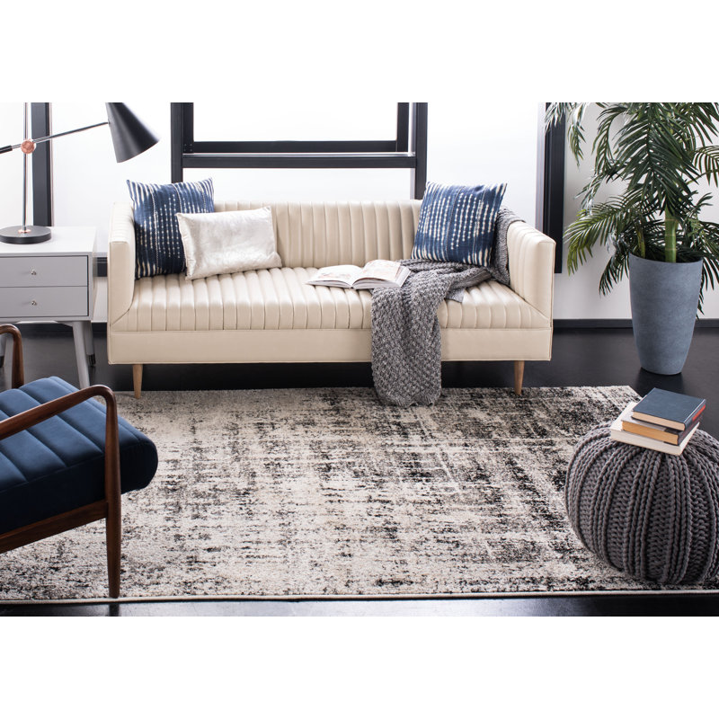 Alaric Geometric Looped / Hooked Area Rug, Rectangle 183 x 274 cm