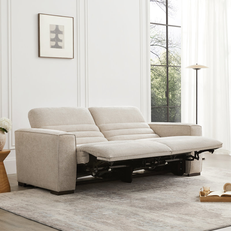 Archer 81'' Power Reclining Sofa with Channel Back, Milo Mink Chenille