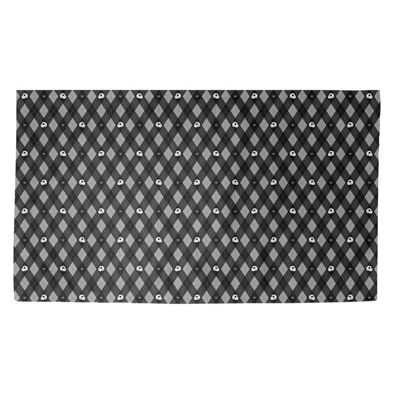 Tapis de zone noire argyle crânes Avicia, Rectangle 5 pi 3 po x 7 pi 2 po