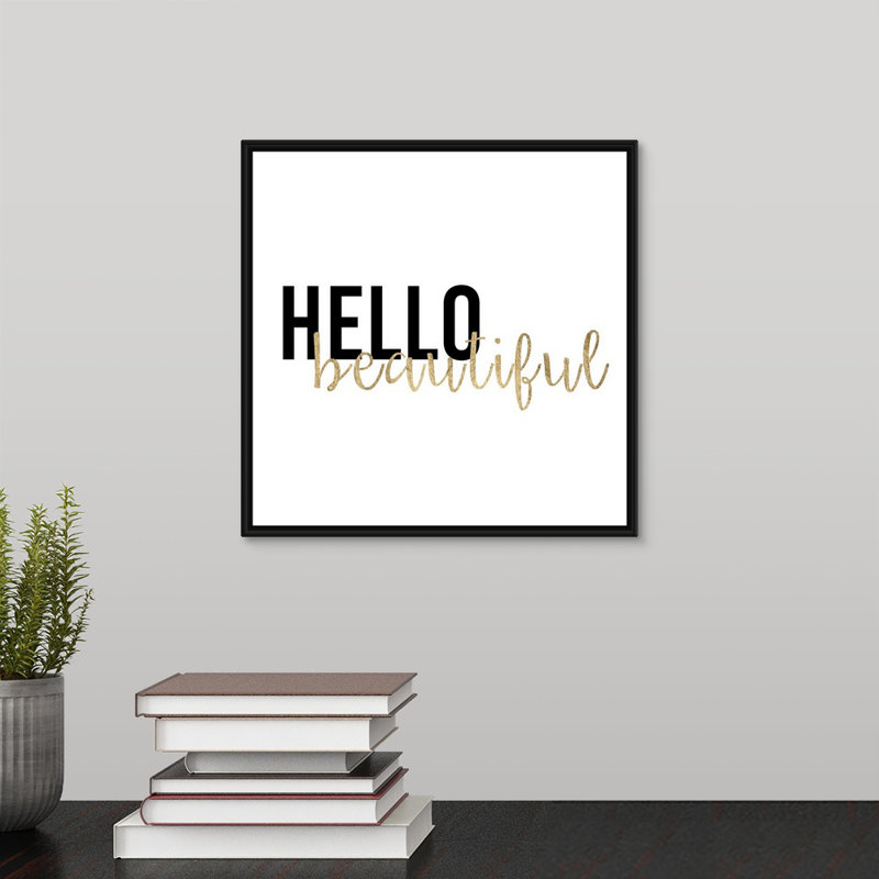« golden quote i », art textuel sur toile, Cadre noir, H 11,7 po x l 11,7 po x P 1,75 po