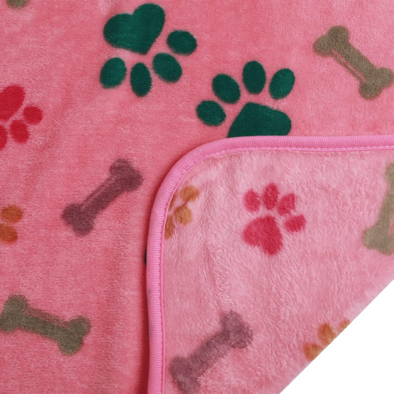 Pet Blanket, White/Purple/Pink