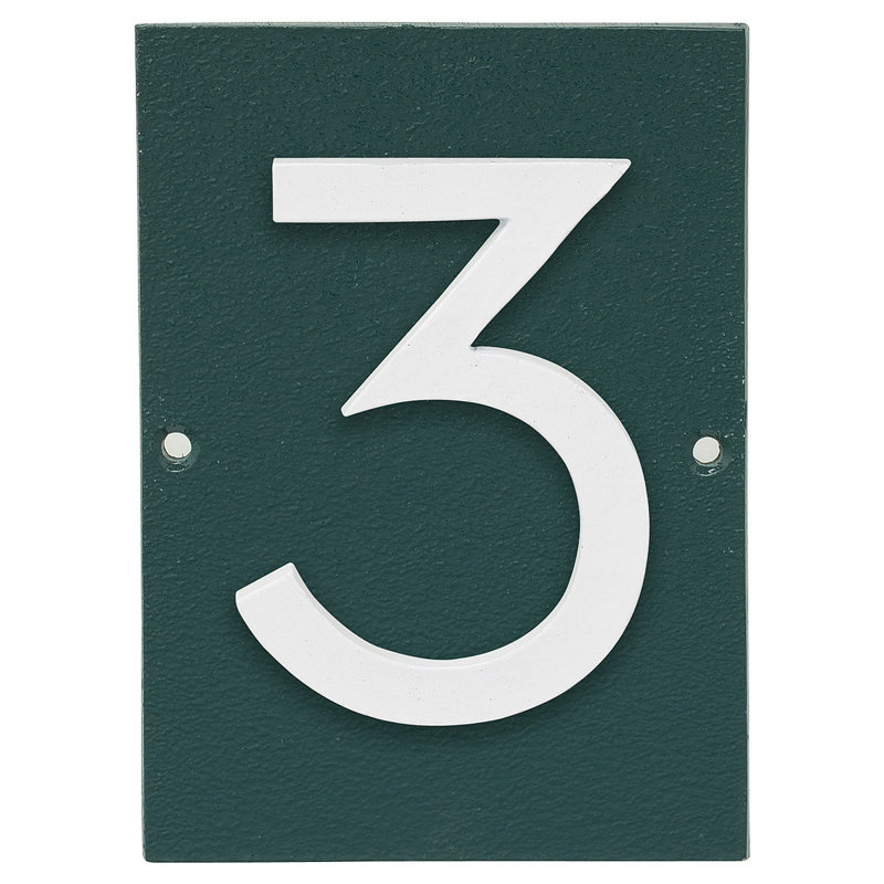 Plaque murale rectangulaire, Vert chasseur / blanc, Oui