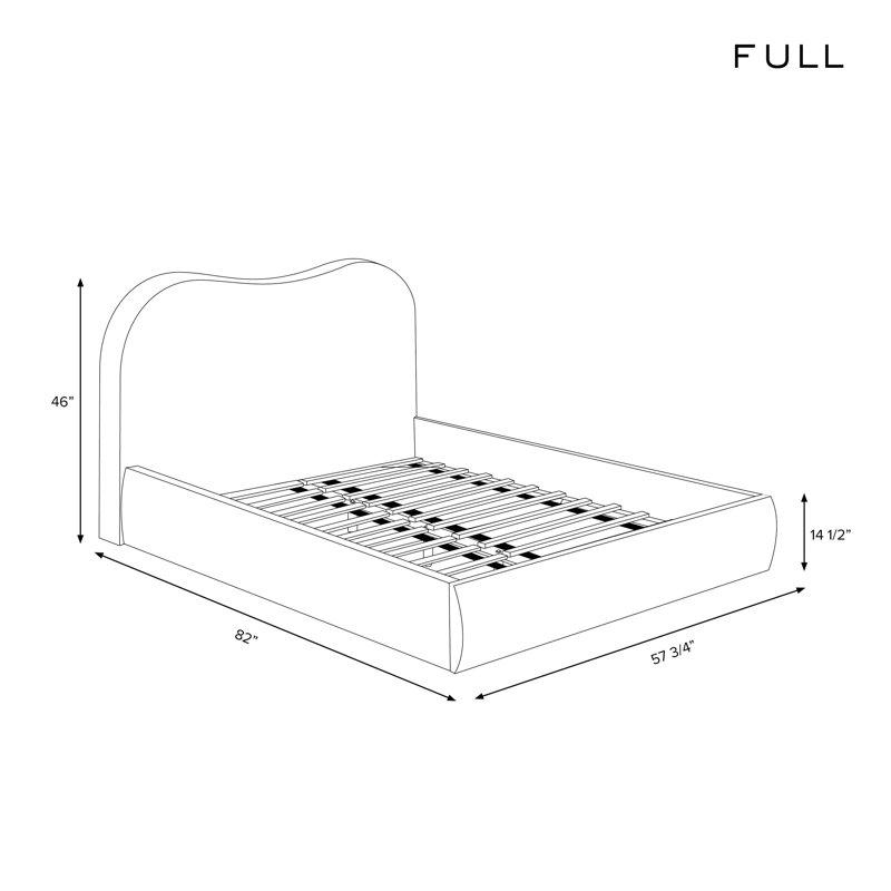 Perigold Upholstered Bed, Gray, Full