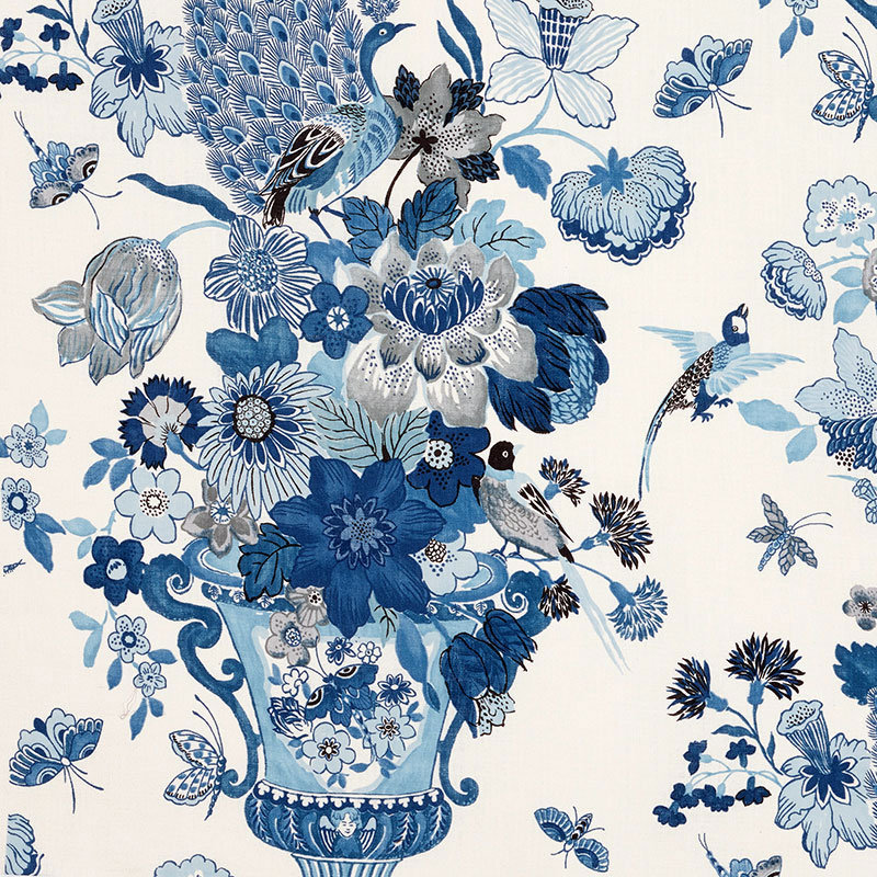 Lansdale Bouquet Fabric, Porcelain