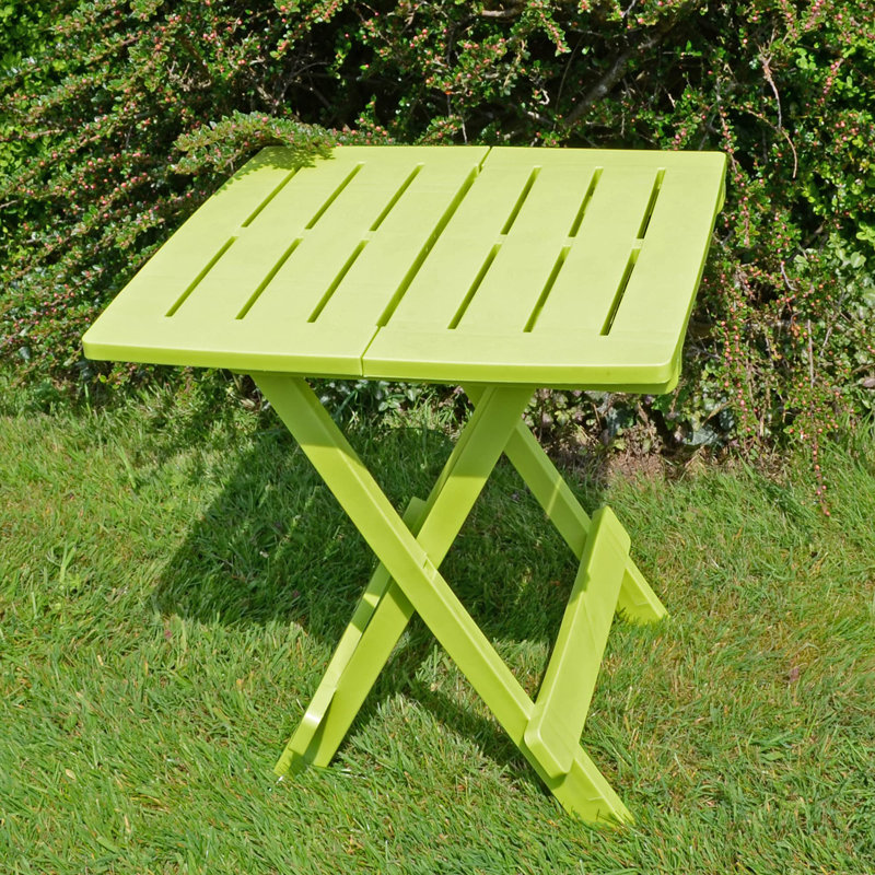 Drexell Folding Plastic Side Table, Lime