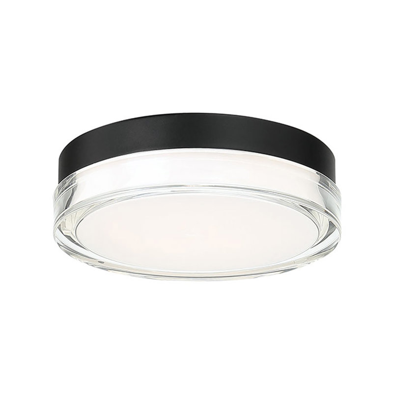 Plafonnier encastré rond à intensité variable Pi Pi, H 2,5 po x l 8,88 po x P 8,88 po, 3000 K, Noir, noir, noir, noir