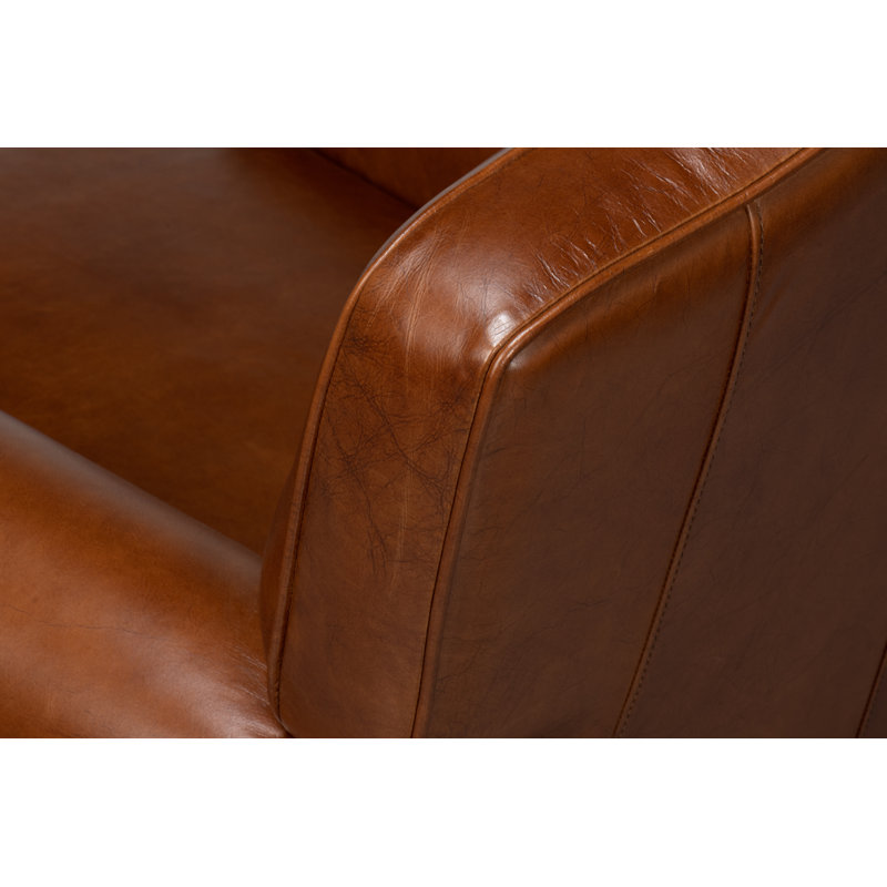 Elite Swivel Armchair, Dark Brown Genuine Leather