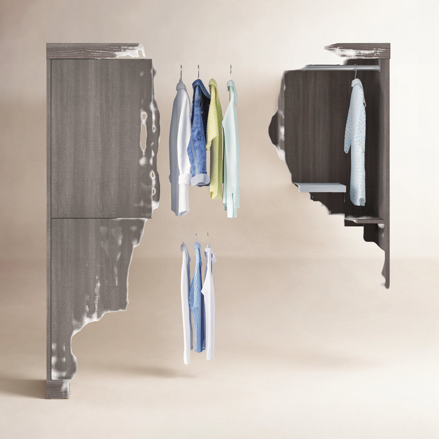 Tymiesha Closet System, Gray