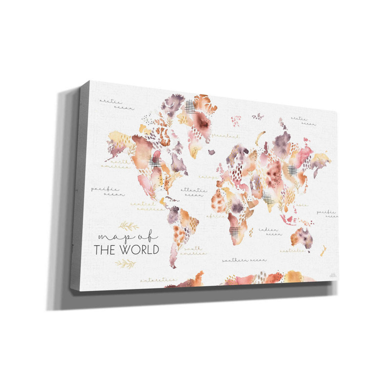 «Desert Blooms Map» par Laura Marshall, art mural sur toile, H 26 po x l 40 po x P 1,5 po