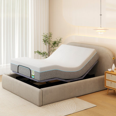 Adjustable Bed Base Massage With 12" Mattress Dual Head & Foot Headrest Lift Electric Bed Frame With Wireless Remote | 0 Gravity | Anti-Snore | Under Bed LED | USB Ports