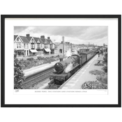 Burry Port, the Station and Station Road C1960 1 Piece Single Picture Frame Wall Art