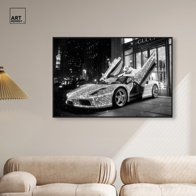 Glistening Tiger and Car Canvas by Art Remedy