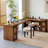 Nut-brown L-Shaped Solid Wood  desk-15740123-15740126