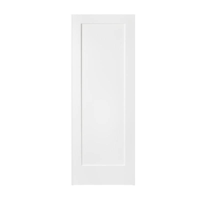 Panneau de porte à 1 panneau en bois massif lisse blanc apprêté, 32 po x 80 po