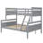 Twin Solid Wood Loft Bed with Desk and Bookcase-377994376-315358016